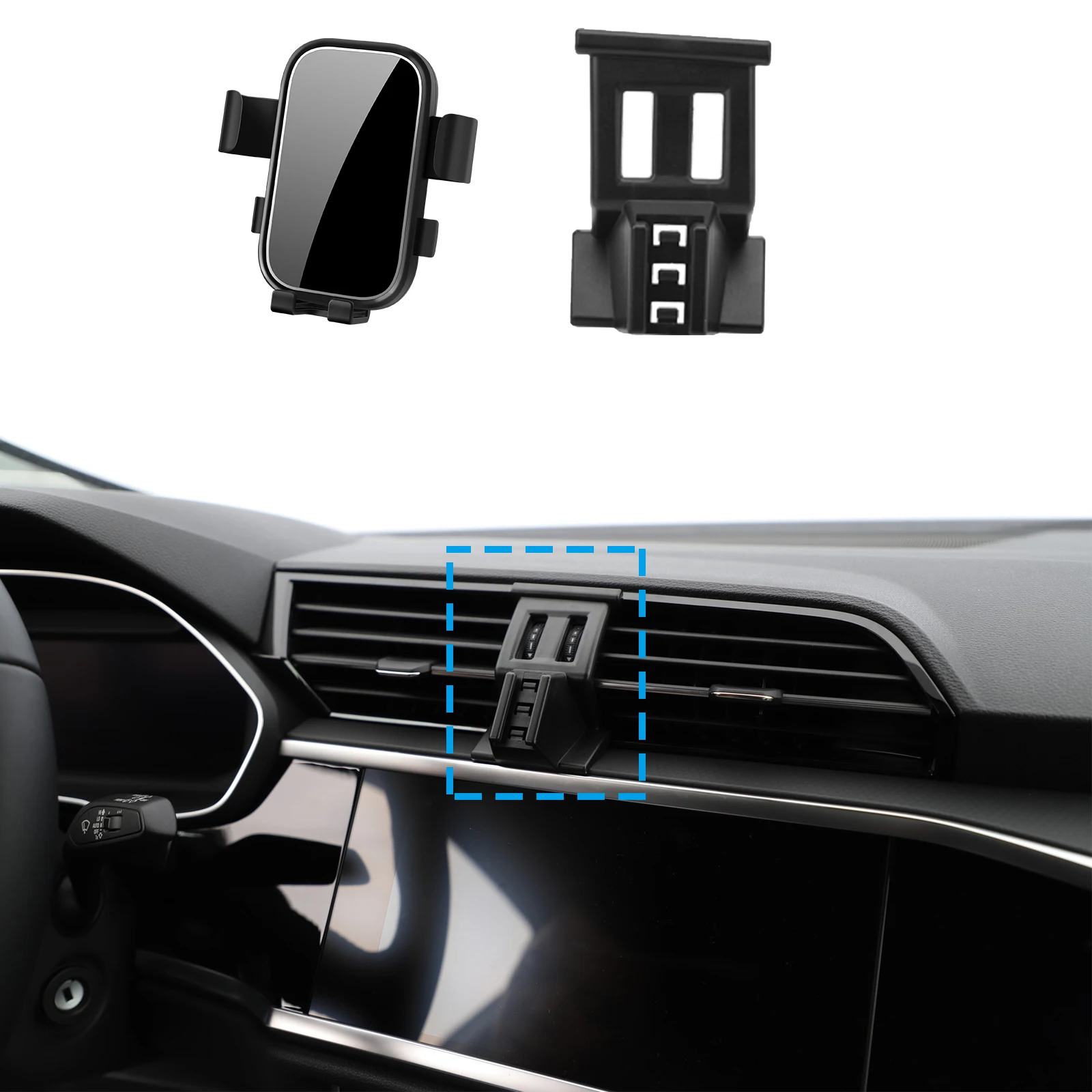 

for AUDI Q3 2019 2020 2021 2022 2023 2024 Phone Holder Screen Fixed Navigation Bracket Base Wireless Charging a Accessories
