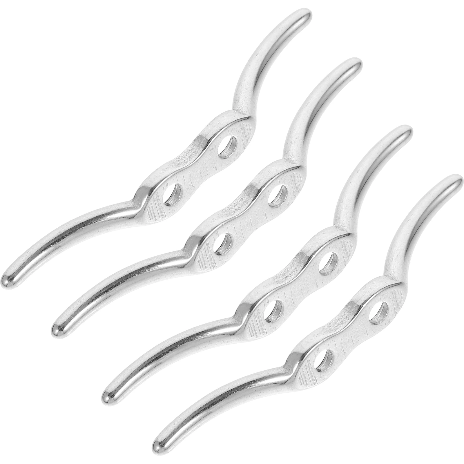 

4pcs Blind Safety Cleats Blind Cord Safety Cleats 2 1/2 Inch Silver Stainless Steel Window Blinds Fixed Hook Rope Clip Hardware