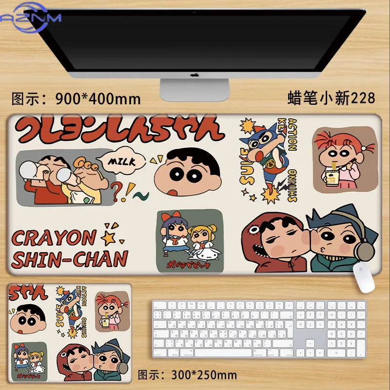 Crayon Shin-chan Mouse Pad Large Cute Cartoon Anime Game Pads Nohara Shiro Second Element Kawaii Computer Keyboard Desk Mat