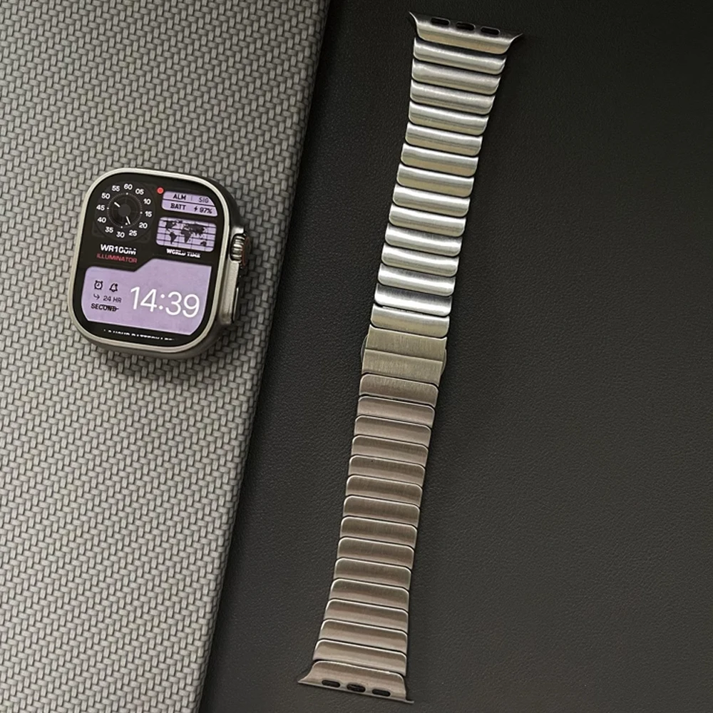 Cinturino in acciaio inossidabile per Apple Watch Ultra 2 49mm 10 46mm 9 8 7 6 5 4 Bracciale a maglie di lusso per IWatch 45mm 44mm Business Correa