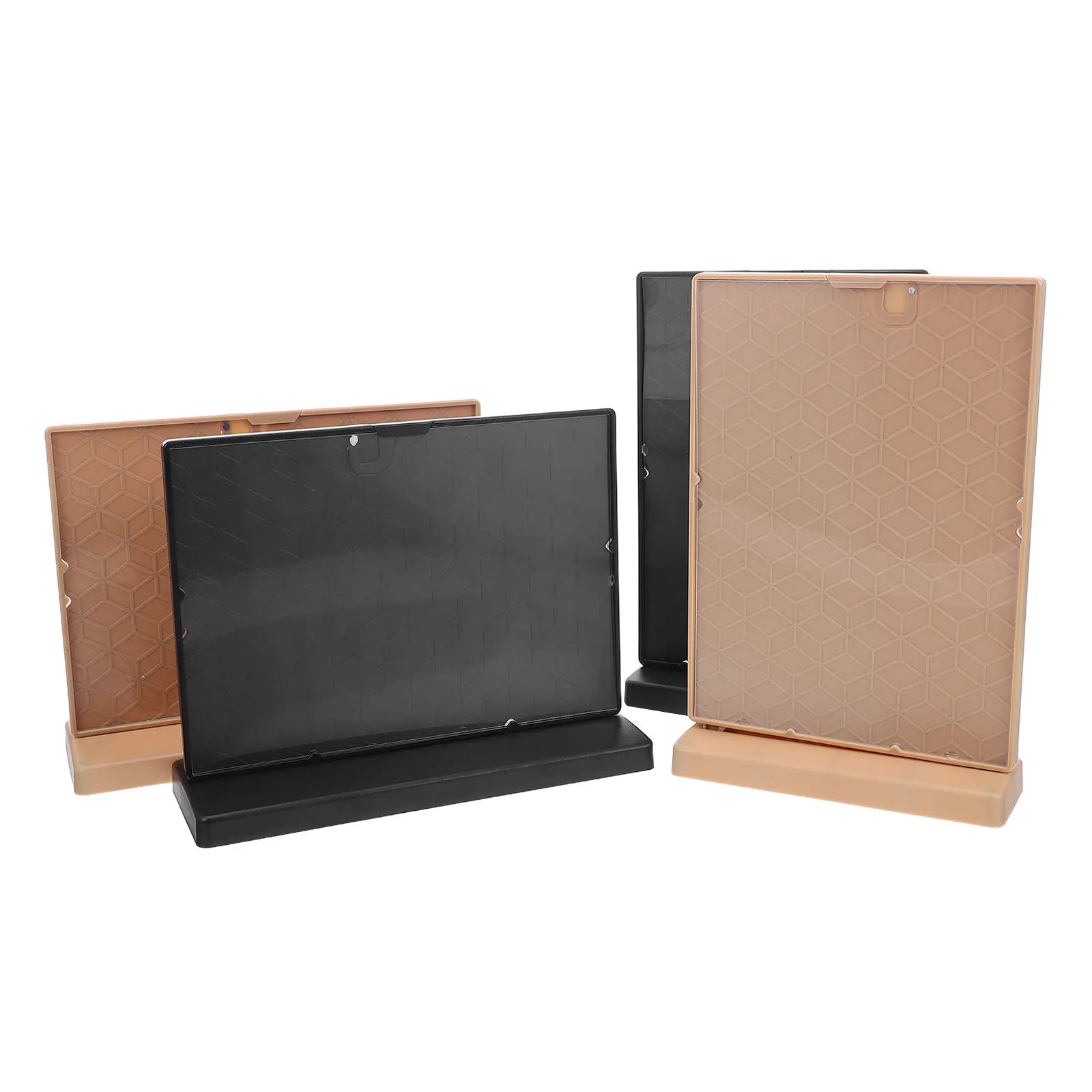 4Pcs L-Shaped Tabletop Menu Display Stand ABS Double-Sided Price Card Holder for Restaurant Cafe Retail Counter Sign Stand