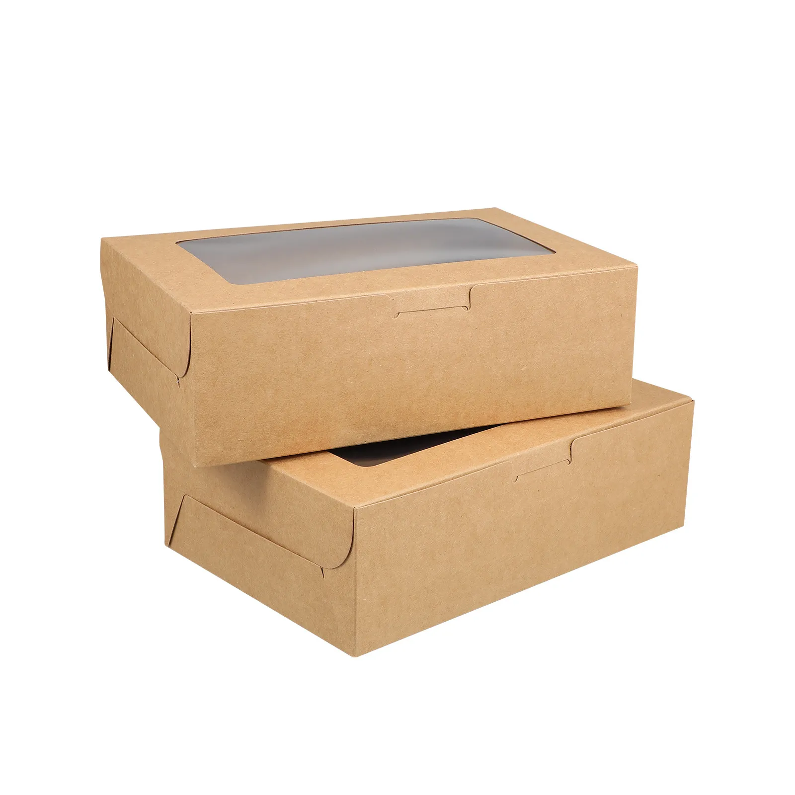 10Pcs Kraft Paper Cupcake Boxes with Insert 6-Cavity Window Design Eco-Friendly Bakery Packing Containers for Muffins Donuts