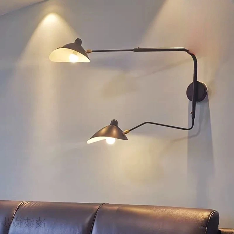 

Современный лофт, промышленный винтажный настенный светильник с источником света для гостиной, спальни, вращающийся бра, настенные светильники, украшение дома