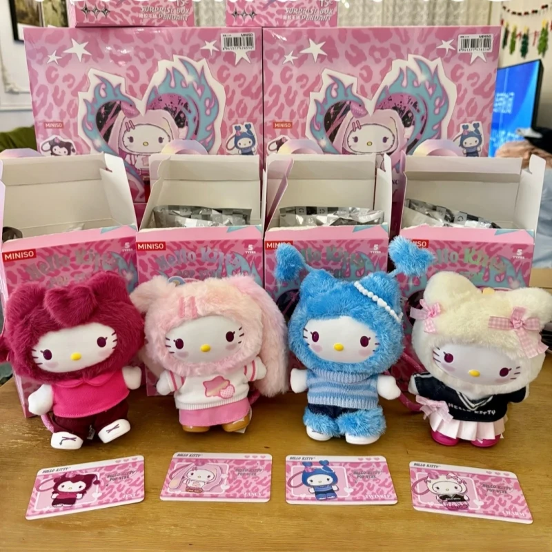 

Genuine Hello Kitty Pop Star Series Vinyl Face Blind Box Trendy Toys Vinyl Plush Bag Pendant Collect Dolls Mystery Box Gift