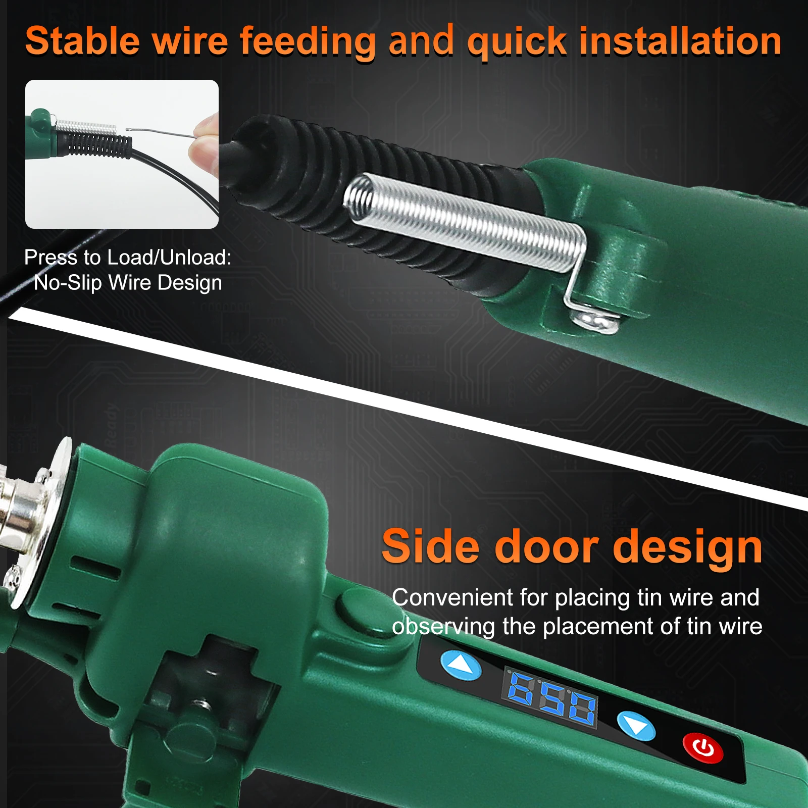 NEWACALOX80W fer à souder à chauffage interne numérique 220V pistolet d'alimentation en étain automatique Intelligent 200-650 °   Outil de pistolet à souder C