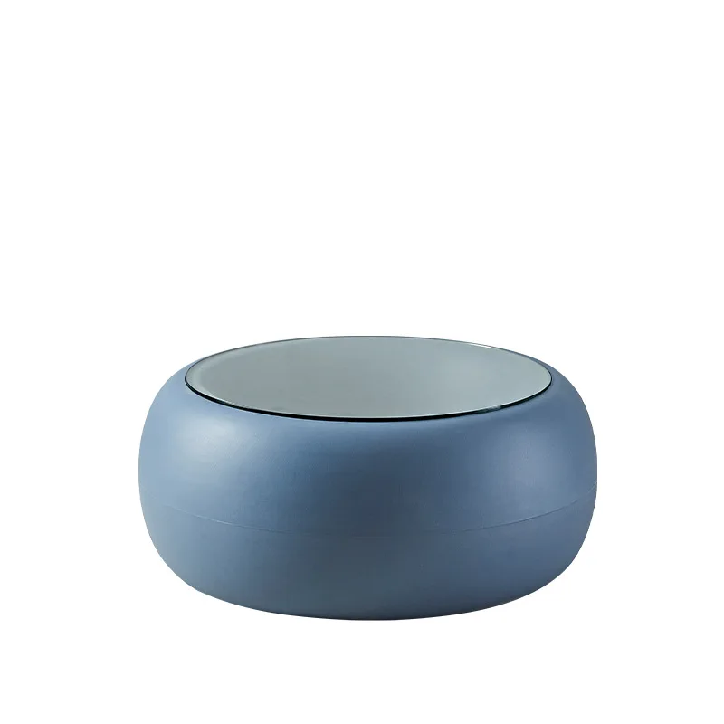 

Small coffee table living room household small apartment modern simple plastic colored round glass sofa edge table