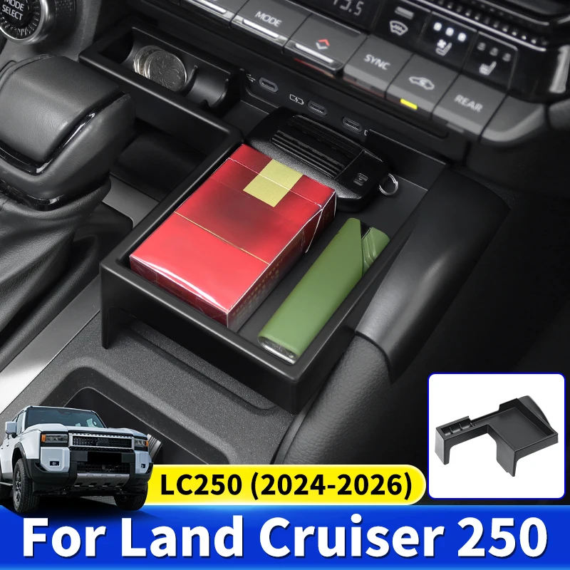 

For Toyota LC250 Land Cruiser j250 Prado 250 Series 2024 2025 Central Control Storage Box black Interior Upgraded Accessories