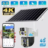 Cámara solar 4K con doble lente