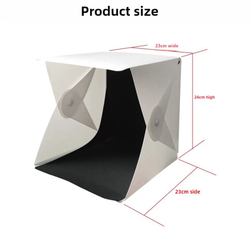 Foldable Photo Booth Softbox Light Box Mini Photo Studio Box with Light Strip 22*23*24cmBackdrop Booth 2-6 Color Optional