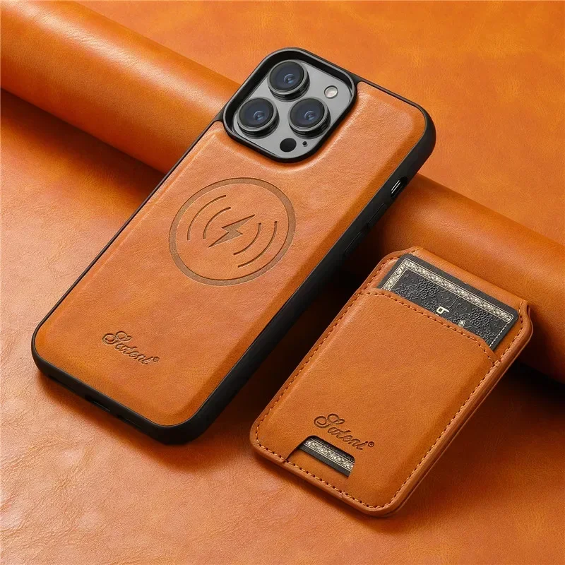 2 in 1 Detachable Magnetic PU Leather for IPhone 15 14 Plus 13 12 Pro Max For Magsafe Wallet with Card Holder Stand Cover