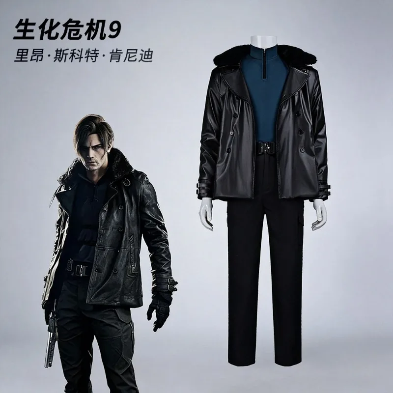

Resident Evil 9 Requiem Leon Cosplay Costume S.R.P.D. Police Jacket Tactical Gear Outfit for Halloween Carnival Party