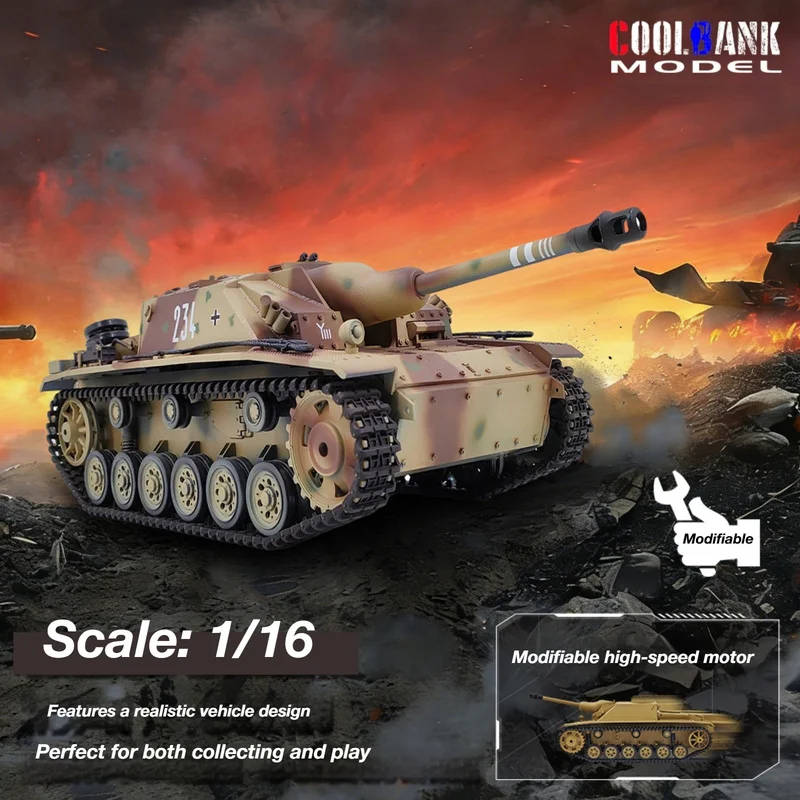 Remote Control Tank Military Simulation Model 3868 -1 Electric Assault Artillery Camouflage Vehicle For Adult Hobby Collection