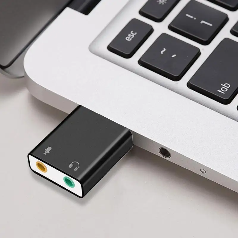 1 pçs virtual 7.1 ch microfone adaptador de som externo usb placa de som de áudio usb para jack 3.5mm conversor adaptador de fone de ouvido