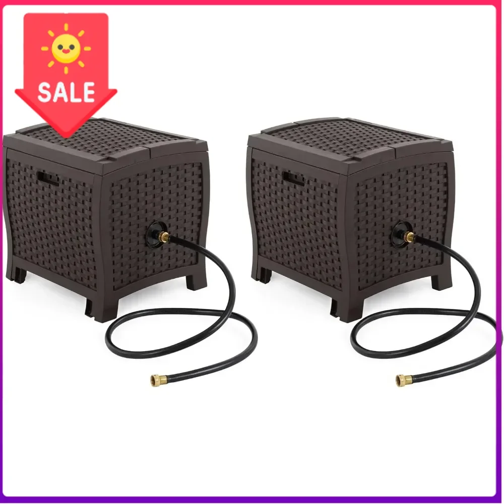 

Горячая распродажа: Набор из 2 штук, 175 футов, Скрытый держатель для шланга из полимерной смолы в стиле ротанг с направляющей для шланга, Цвета: Java, Mocha Brown