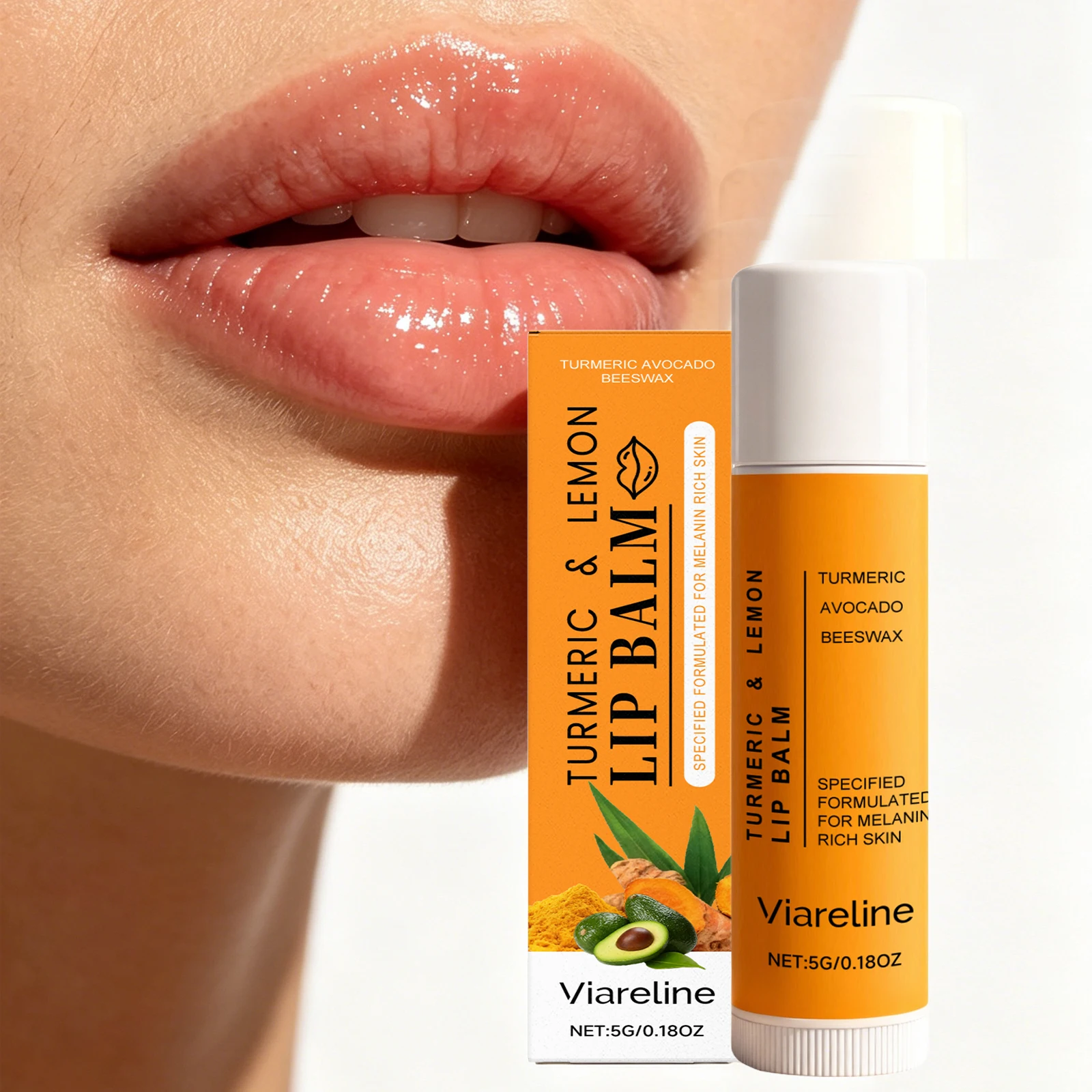 Turmeric Lemon Lip Balm Fade Lip Lines Dead Skin Soft Repair Dry Chapped Remove Dark Lip Lasting Moisturizing Soothing Lip Care