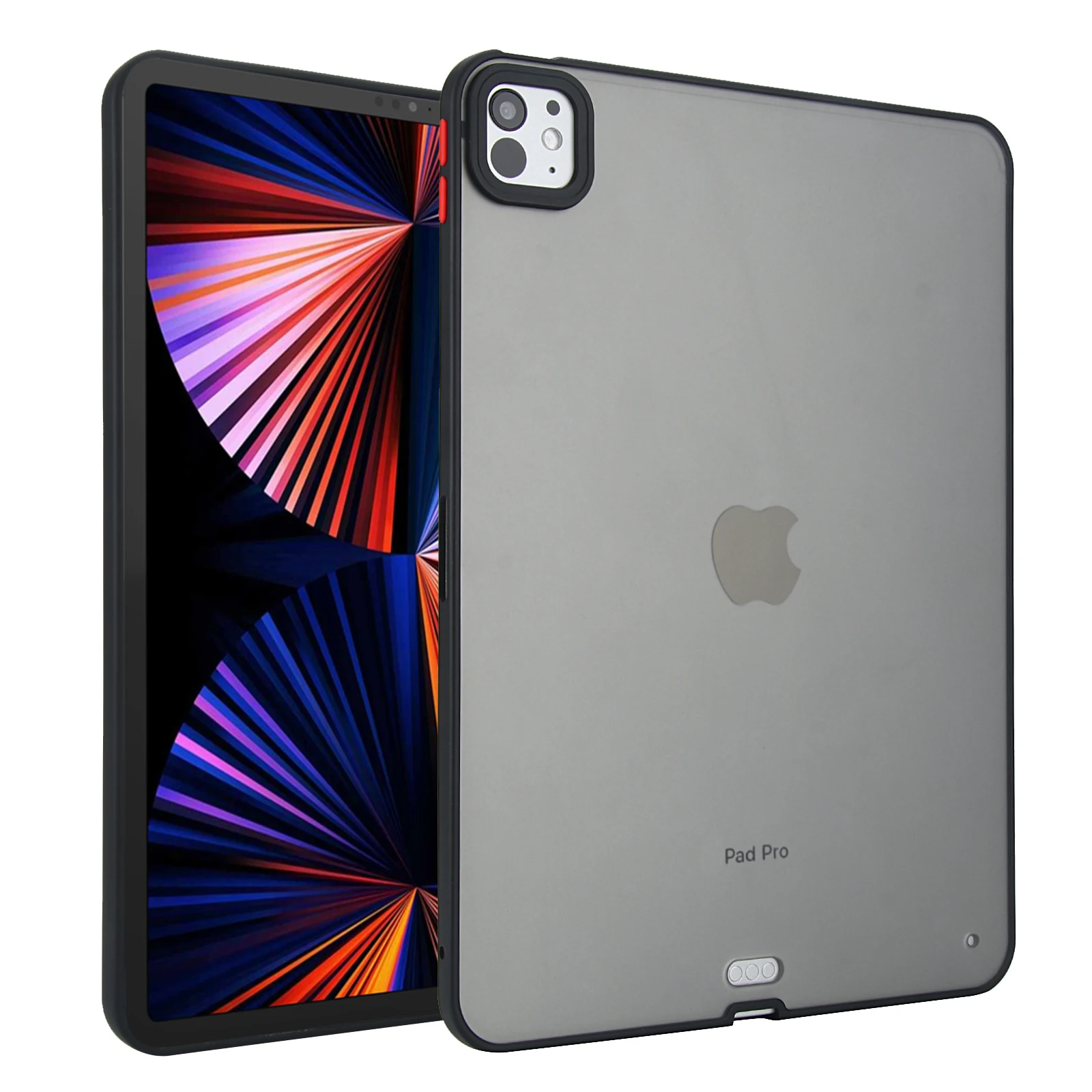 

For iPad Pro 13 (2024) Case Skin Touch Matte Acrylic TPU Shockproof Tablet Cover - Black