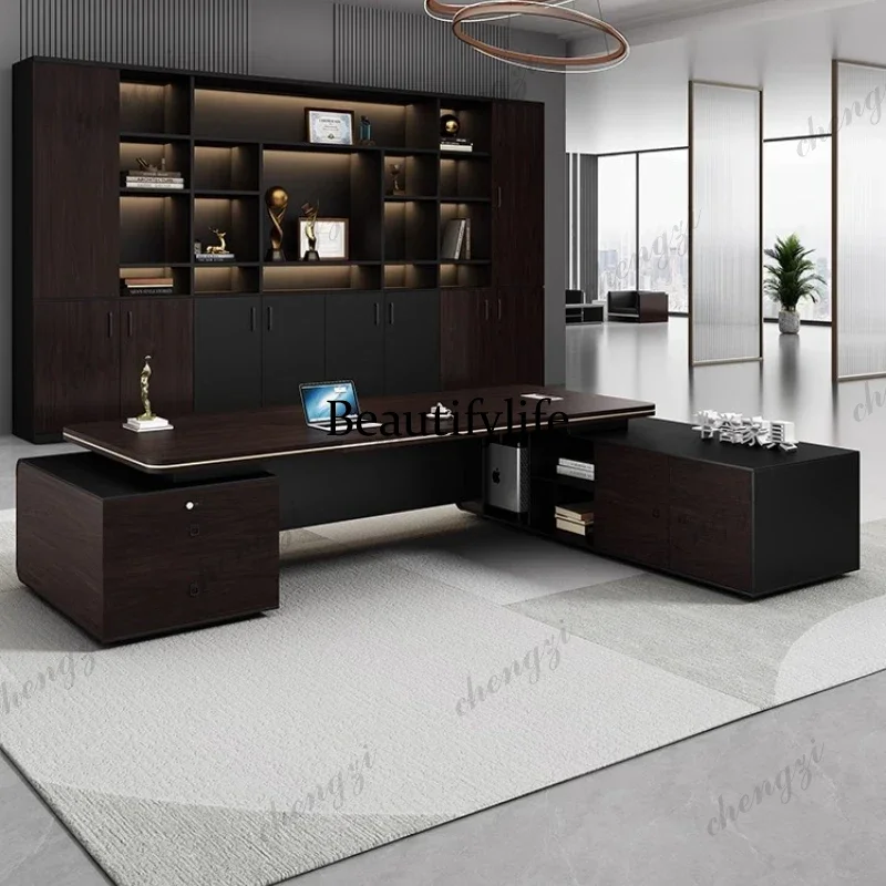 Manager Storage Drawers Executive Desk DrawersL Shape Computer Office Desk Desktop Luxury Design Office Home Furniture
