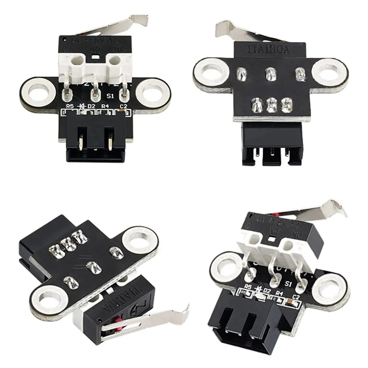 6pcs 3D Printer Horizontal Mechanical Limit Switch Module Miniature Limit Switch 3 Pins with 1m Cables