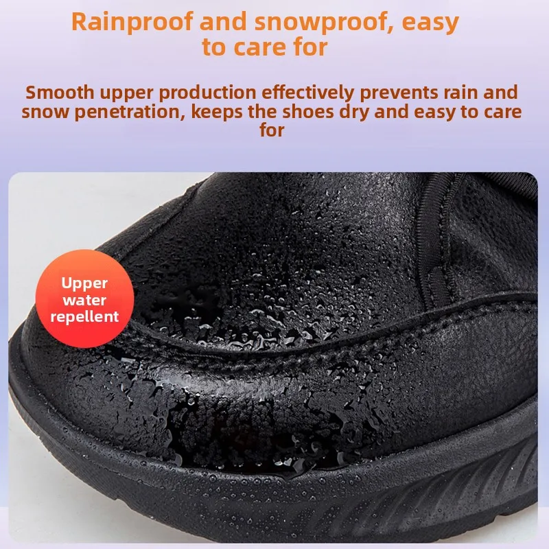 メンズ冬用暖かいフリース裏地付きウォーキングシューズ、柔らかい底、快適、滑り止め、大きいサイズ、ダッドシューズ、防水カジュアルシューズ