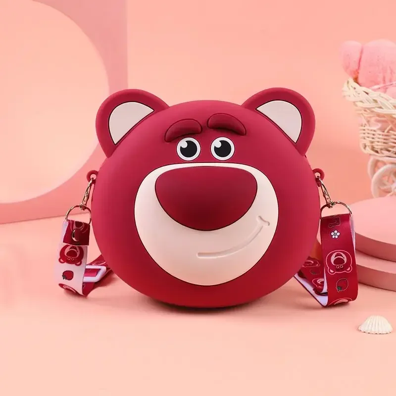 MINISO Disney Toy Story Lotso Cute Retractable and Easy To Clean Children's Exquisite Crossbody Shoulder Bag Silicone Waterproof