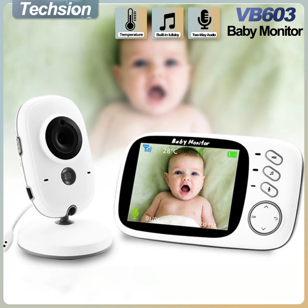 

Video Baby Monitor 2.4G Wireless with 3.2 Inches LCD Night Vision 2 Way Audio Talk Security Mother Kids Camera Babysitter VB603