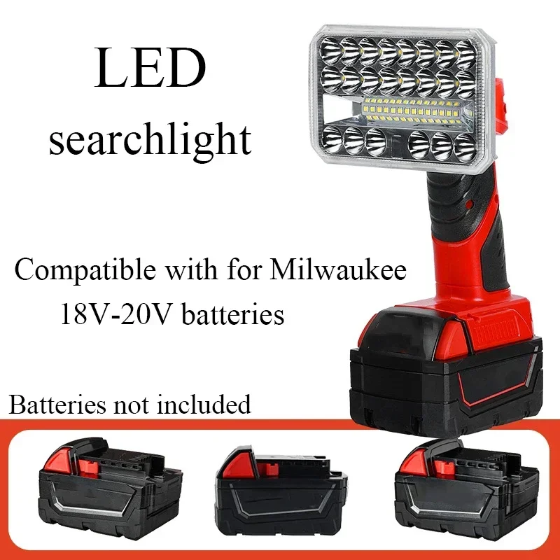 Portable LED Work Light for Makita/DeWalt/Milwaukee/Bosch/Black & Decker/Ryobi/Craftsman 18-20V Batteries Outdoor Camping Light
