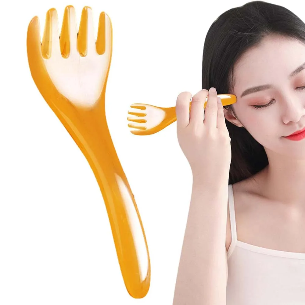 Resin Head Massager Scalp Gua Sha For Body Neck Leg Massage Five-claw Head Scraping Stick Massage Scraping Claw Massage