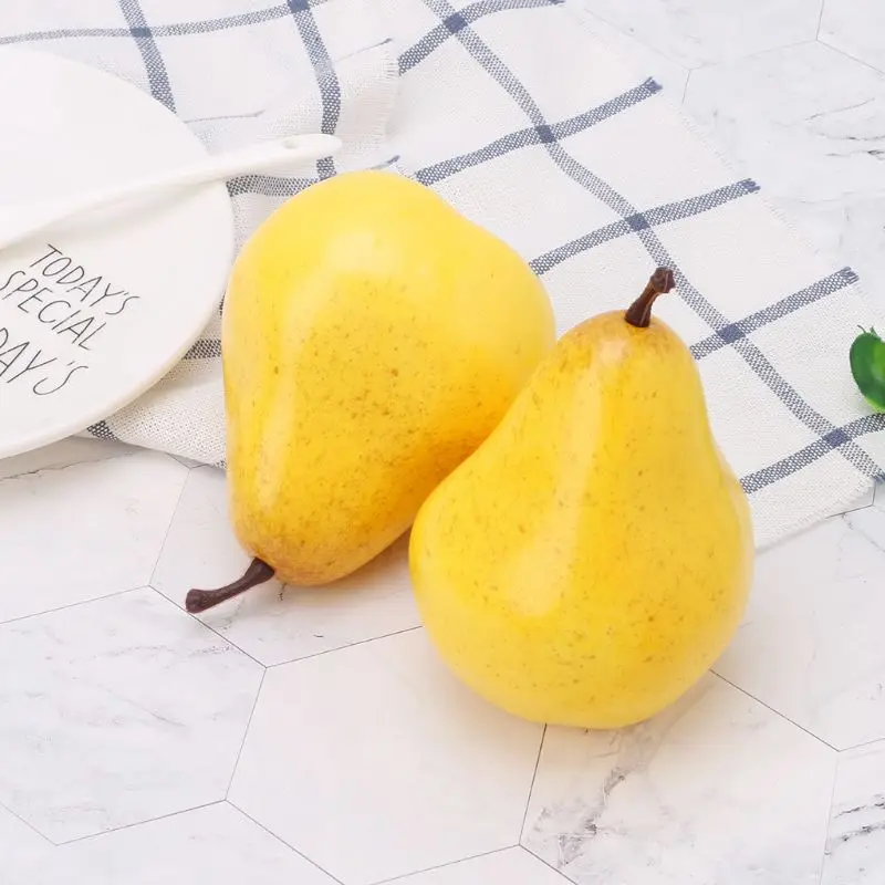 Artificial Pear Styrofoam Material Fake Agriculture Gardening Yellow Pears