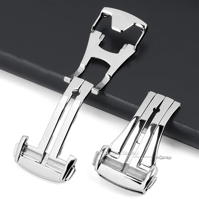 Stainless Steel Watch Buckle for Omega Deployment Clasp for Leather Rubber Watch Band Butterfly Button Folding 16mm 18mm 20mm image 2