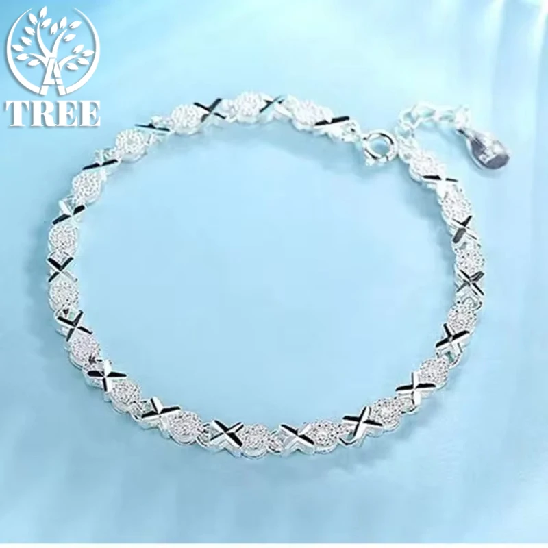 

ALITREE High Quality 925 Sterling Silver Fashion Multiple Styles Bracelet Chain For Women Wedding Party Beautiful Jewelry Gift