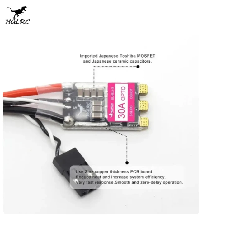 HGLRC 30A 30AMP 3-5S BLHELIS 16.5 BB2 DSHOT600 ESC sans balais pour Drone Freestyle de course RC FPV