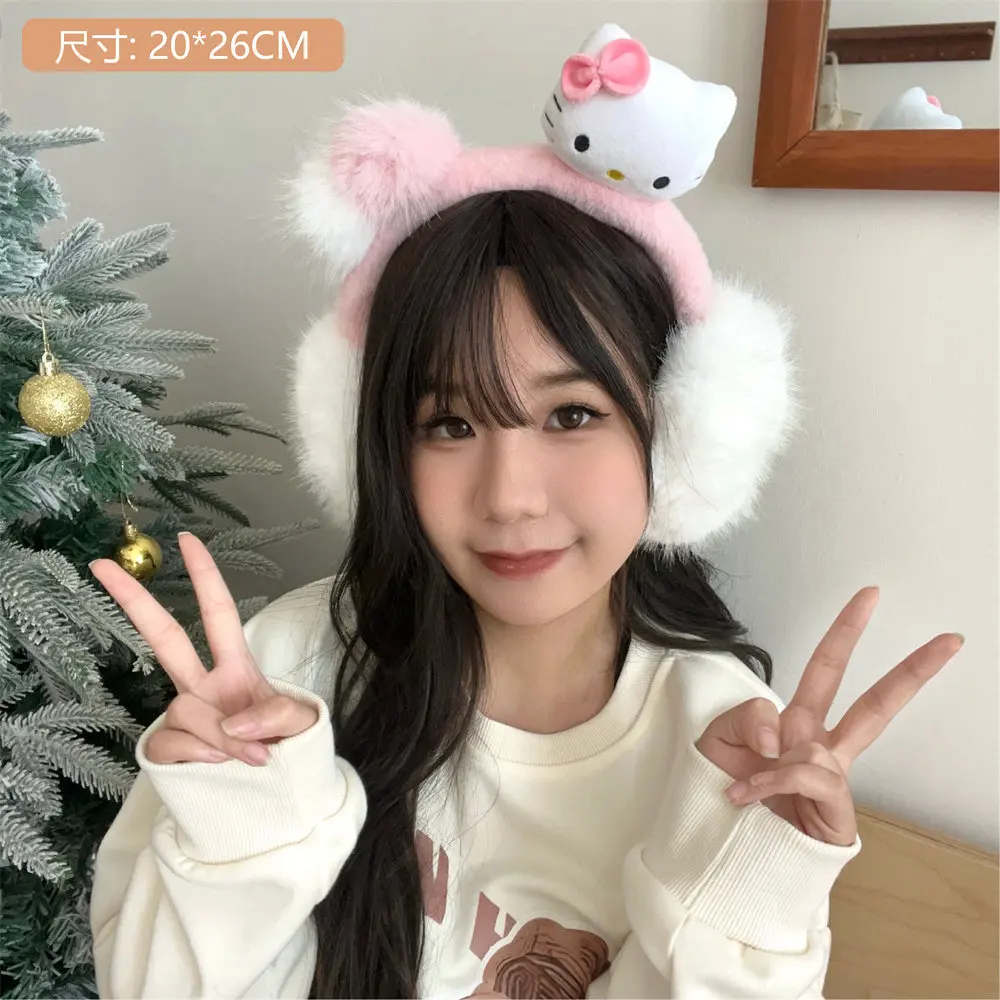 

Наушники для девочек «Hello Kitty», сохраняющие тепло, милые бархатные наушники на осень-зиму, новые студенческие антифризные наушники для верховой езды, Cinnamoroll My Melody