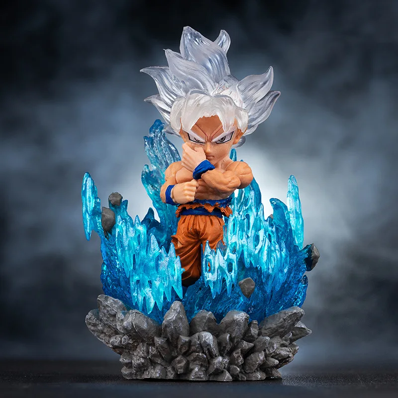 Anime Figure 10cm Dragon Ball With Light Super Saiyan Ultra Instinct Goku Broly Vegeta Action Figures Model Toy