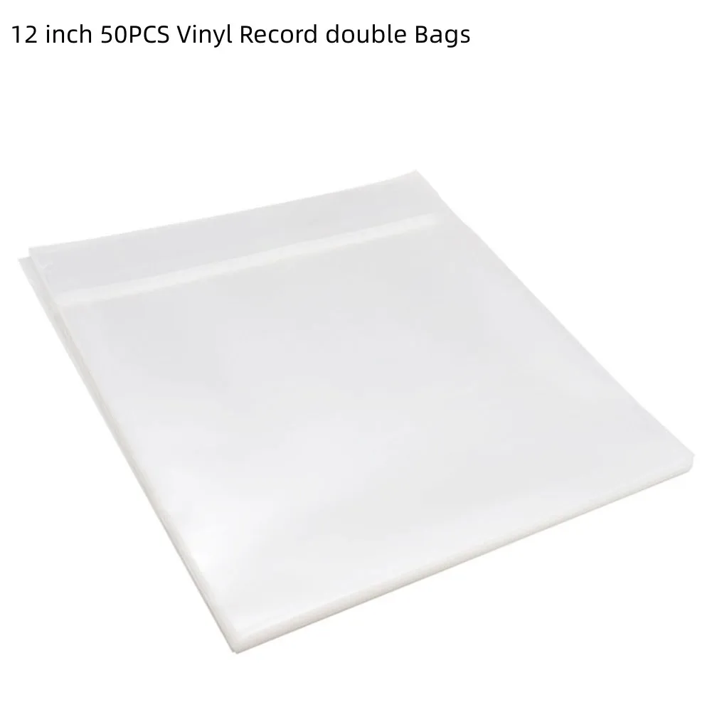 Protector de discos de vinilo transparente para tocadiscos, bolsas LP de 7, 10 y 12 pulgadas, accesorios de Audio portátiles, 50 piezas