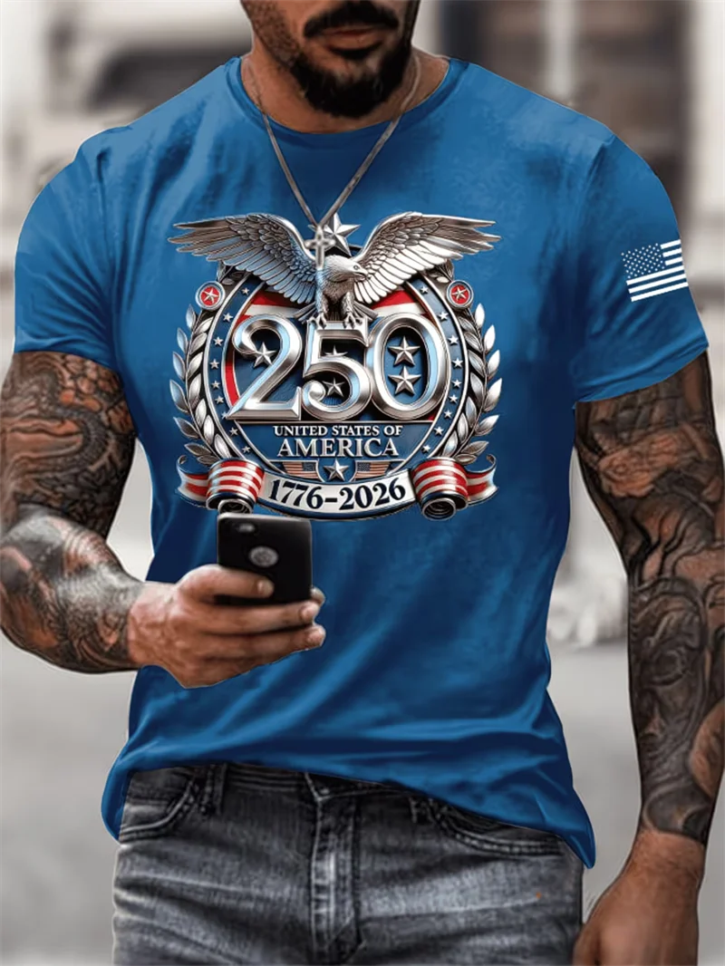 Custom USA Patriotic Inspired T-shirt Men Women God Bless The USA American Flag Print 4th Of July Streetwear Men Clothing view 6