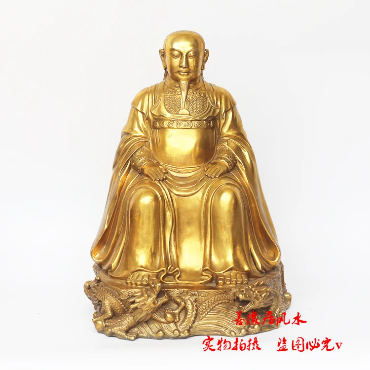 48CM # blessing Company SHOP Store home TOP efficacious Talisman Protection-ZUI SHI YE ZHENWU dragon Chinese FENG SHUI statue