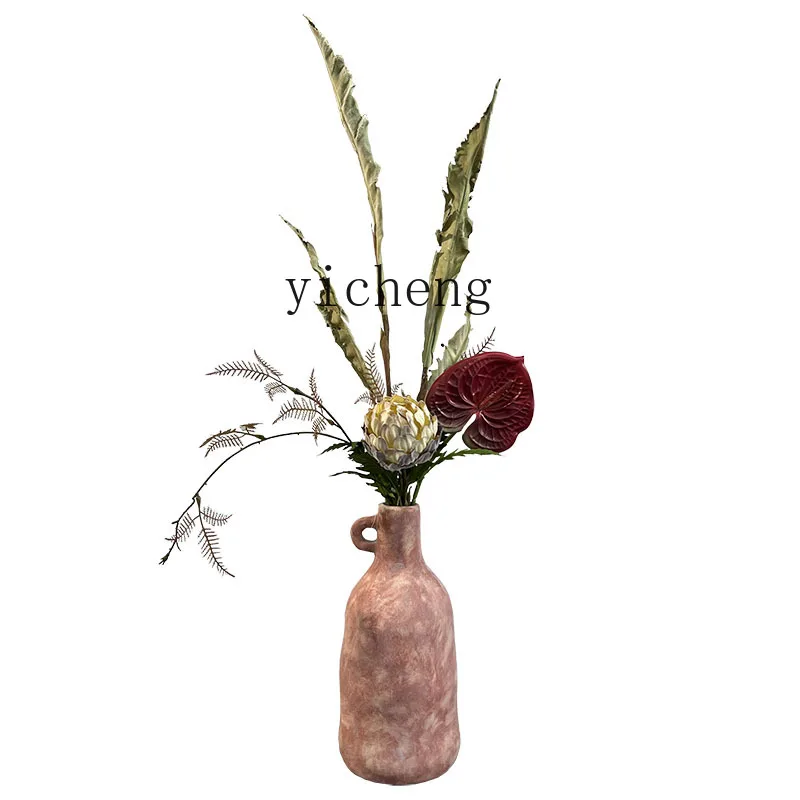 

ZYA Retro Style Set Oil Painting Living Room High-End Imitation Decorative Ornament Floral Finished Product