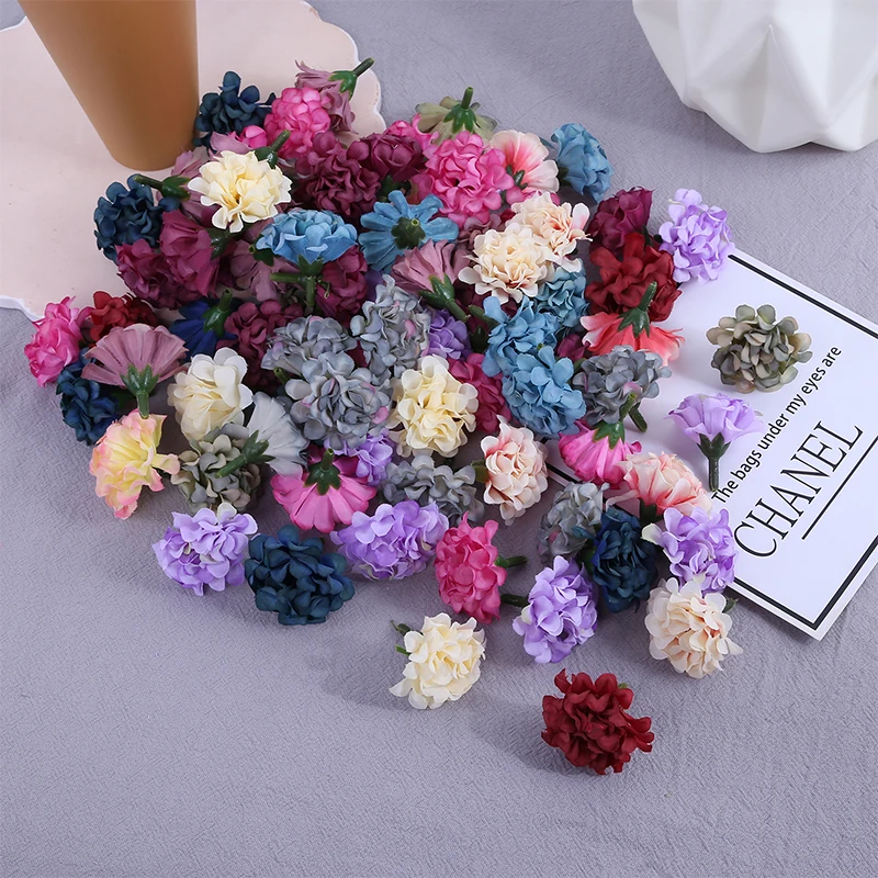 5/10/20Pcs Artificial Flowers Heads 3.5CM Fake Flower for Home Decor Party Wedding Marriage Decortion DIY Crafts Wreath Ornament - view 3