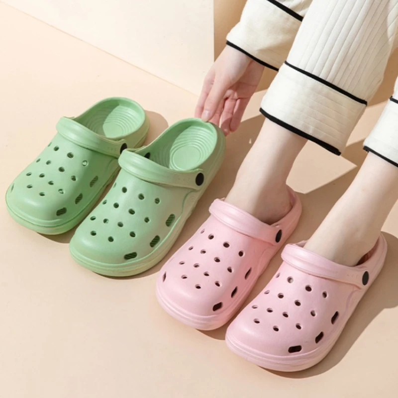 

Модные рабочие пляжные скользкие сандалии Baotou, летняя обувь Dongdong, женская новая модная толстая подошва, противоскользящая обувь