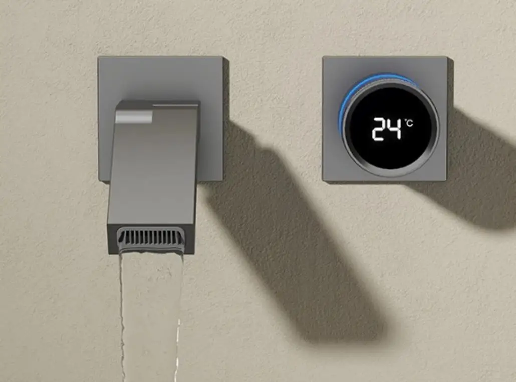 Imagem -03 - Torneira Dobrável de Parede para Banheiro Lavatório Quente e Frio Display Digital Branco ou Preto