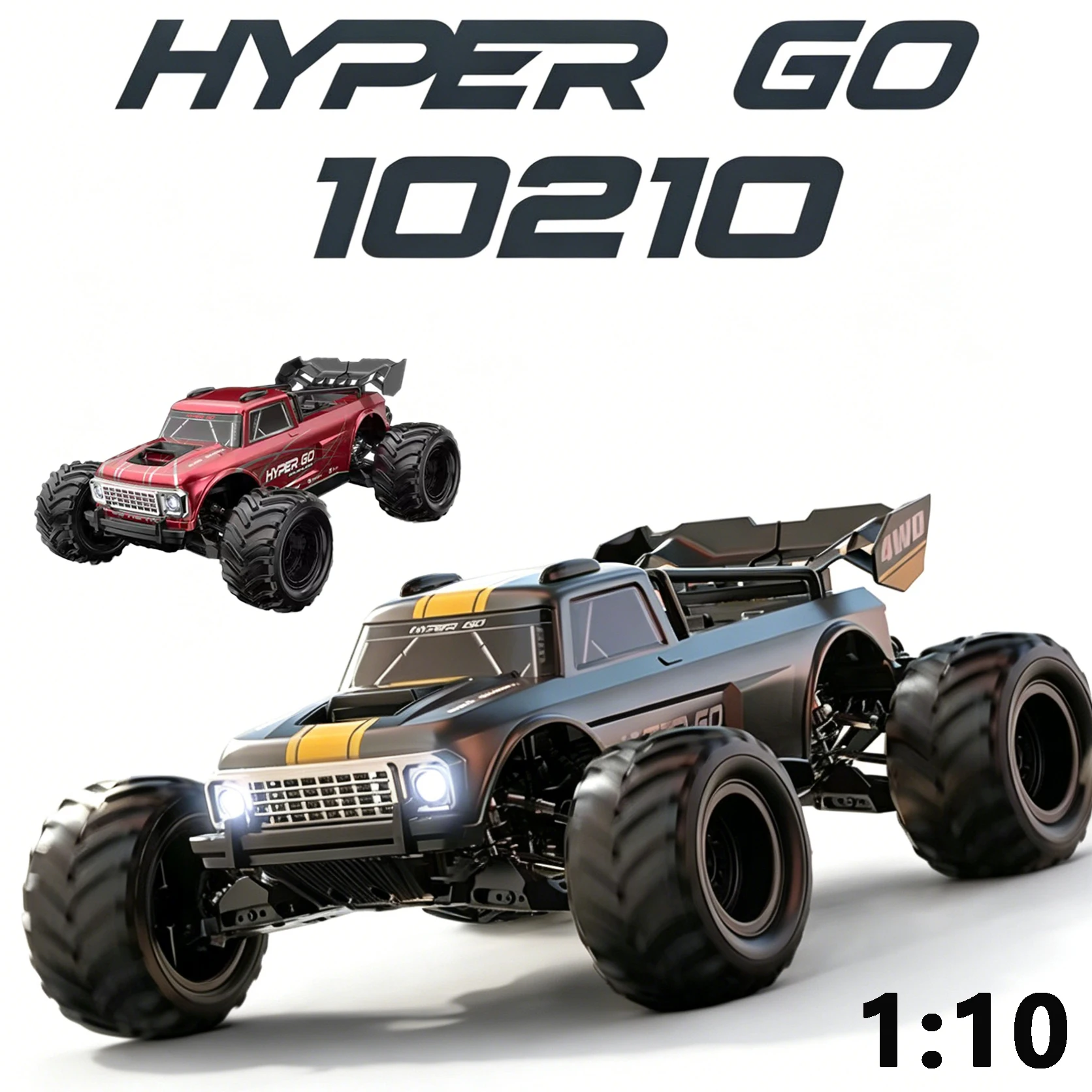 New MJX 10210 1/10 Full Scale Brushless Motor RC Car Four-Wheel Drive 66km/h High-Speed Car Remote Control Racing Toy Gift