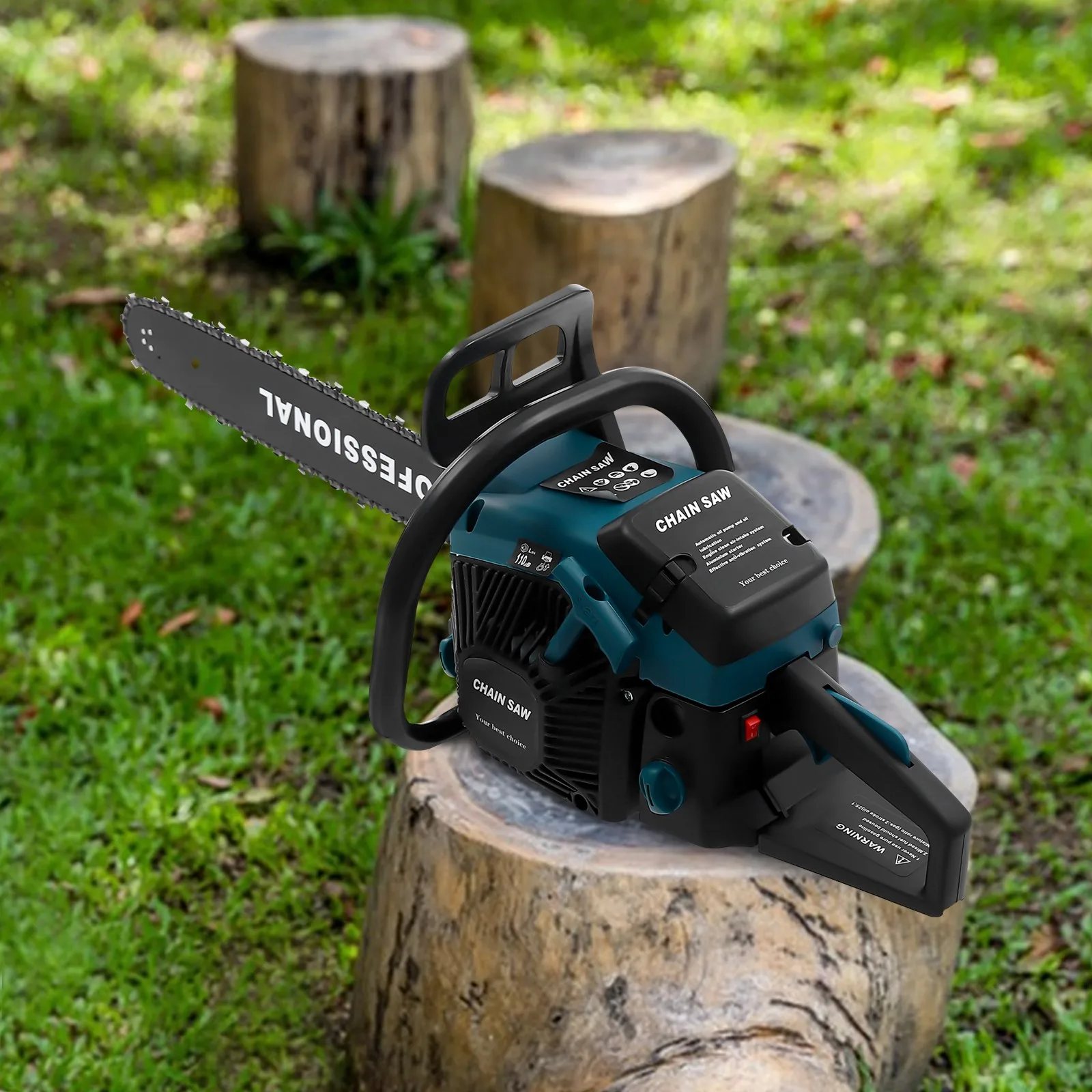 

58cc Gas Chainsaw 20 Inch Bar Auto Oiling 3.1HP Lightweight 165Lbs Safety Switch for Farm Garden Wood Cutting