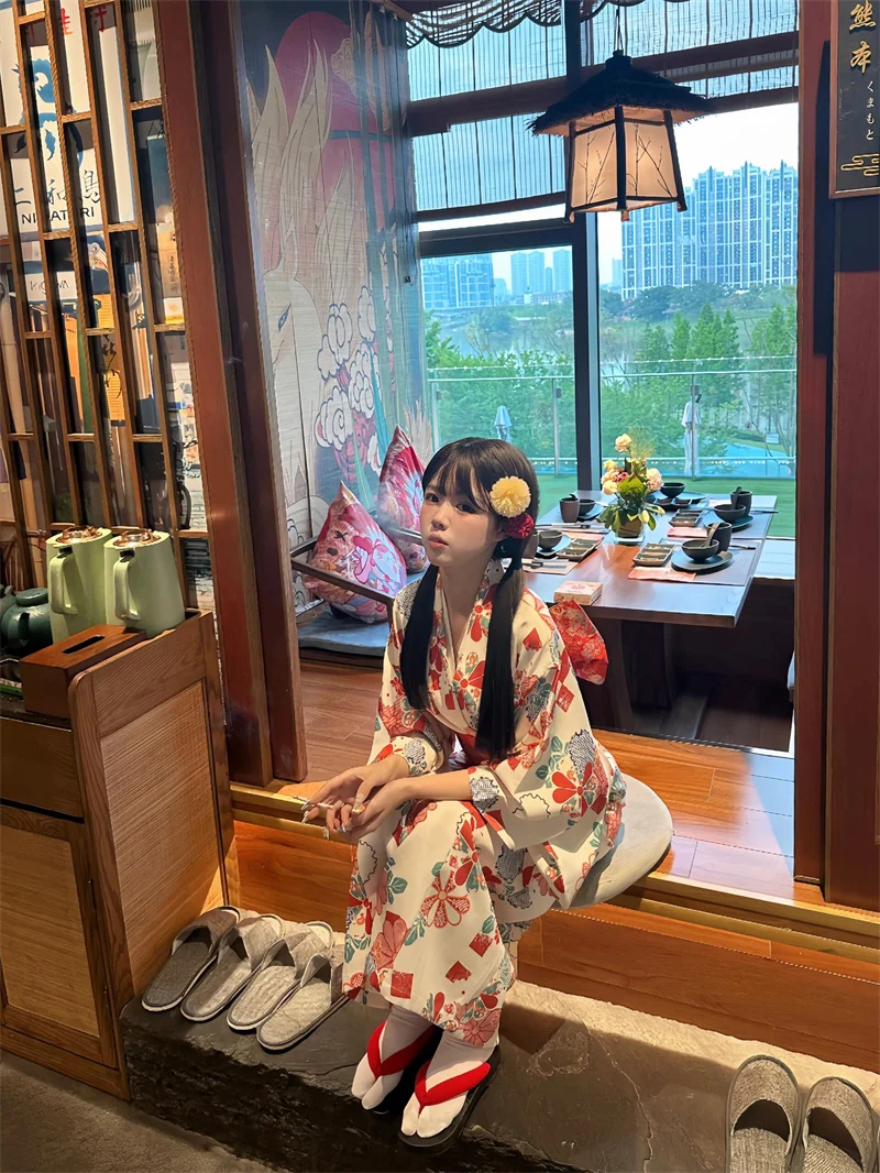 

Японское кимоно-халат Ele с улучшенным дизайном, костюм для фотосессий, традиционная японская одежда для девочек