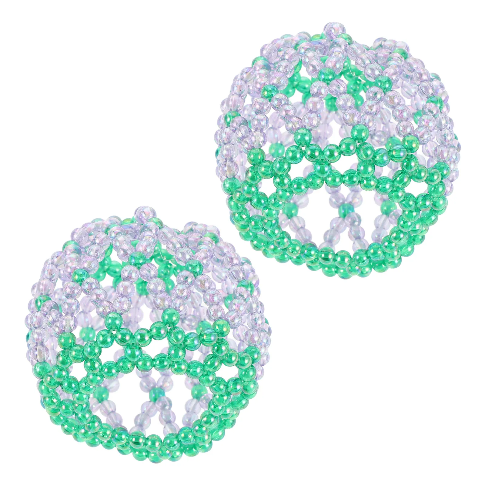 Rhinestone Crochet Bun Hair Net for Women – Elastic Ballet Dance Skating Hair Accessory with Crystal Beads, 2 pcs