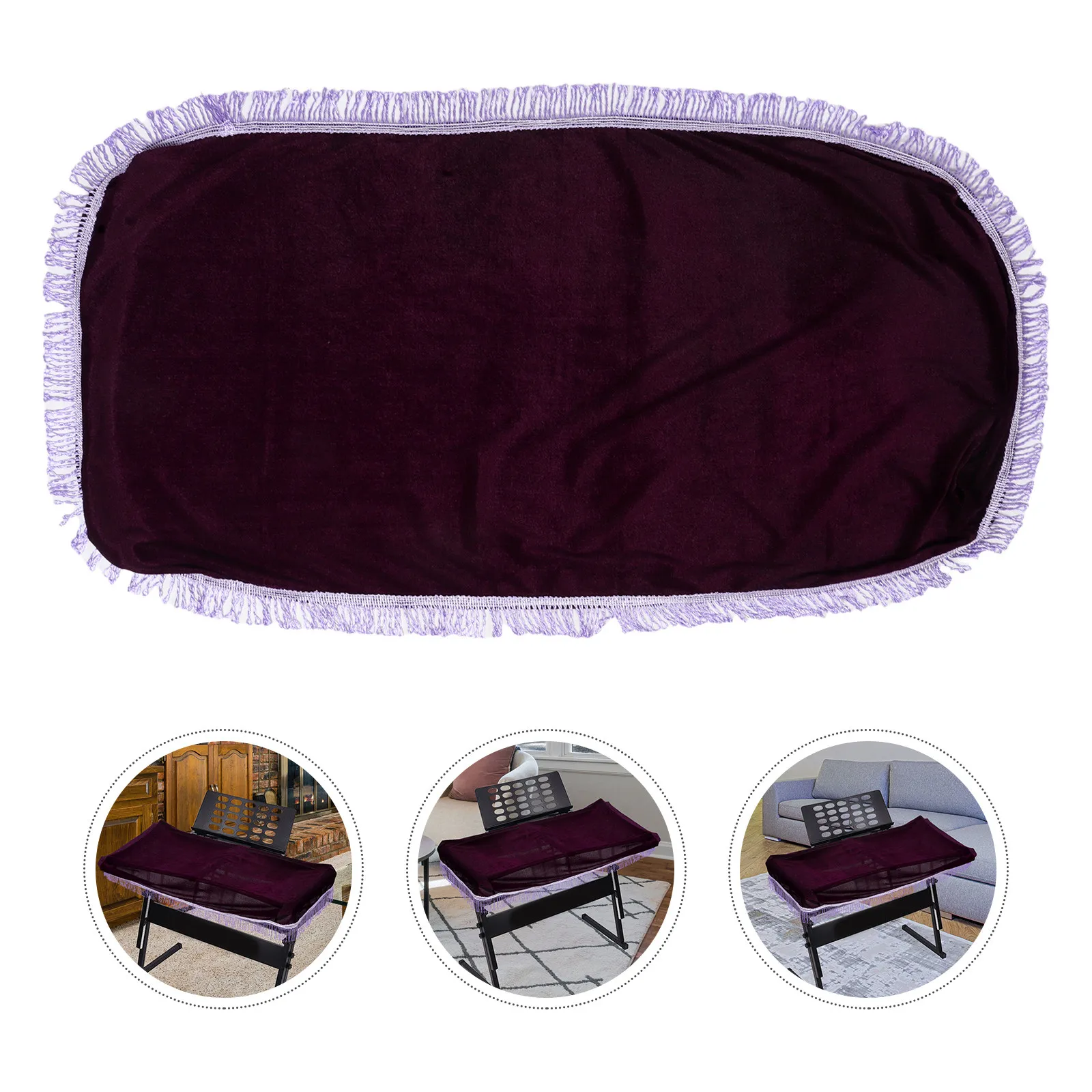 Electronic Keyboard Cover 61-Key Universal Fit Purple Dust Protection Piano Protector Lightweight Portable Stylish for Practice