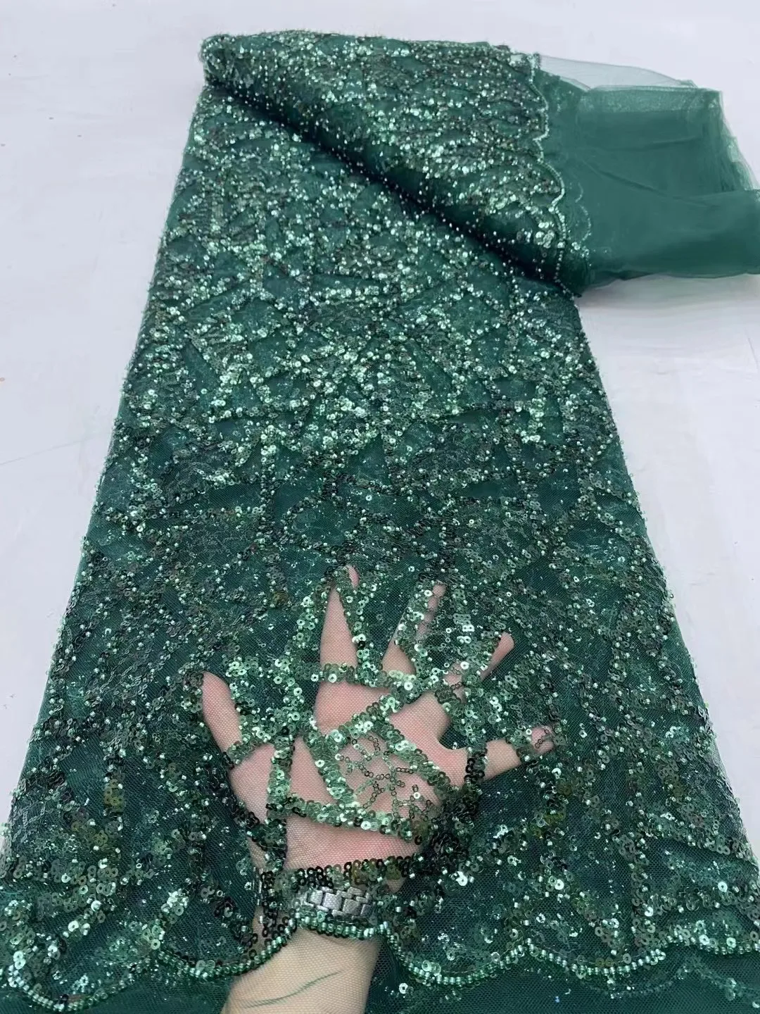 

Роскошная африканская Тяжелая бусина 2024 Высококачественная кружевная ткань для французского тюля для жениха кружевная ткань для пошива платья