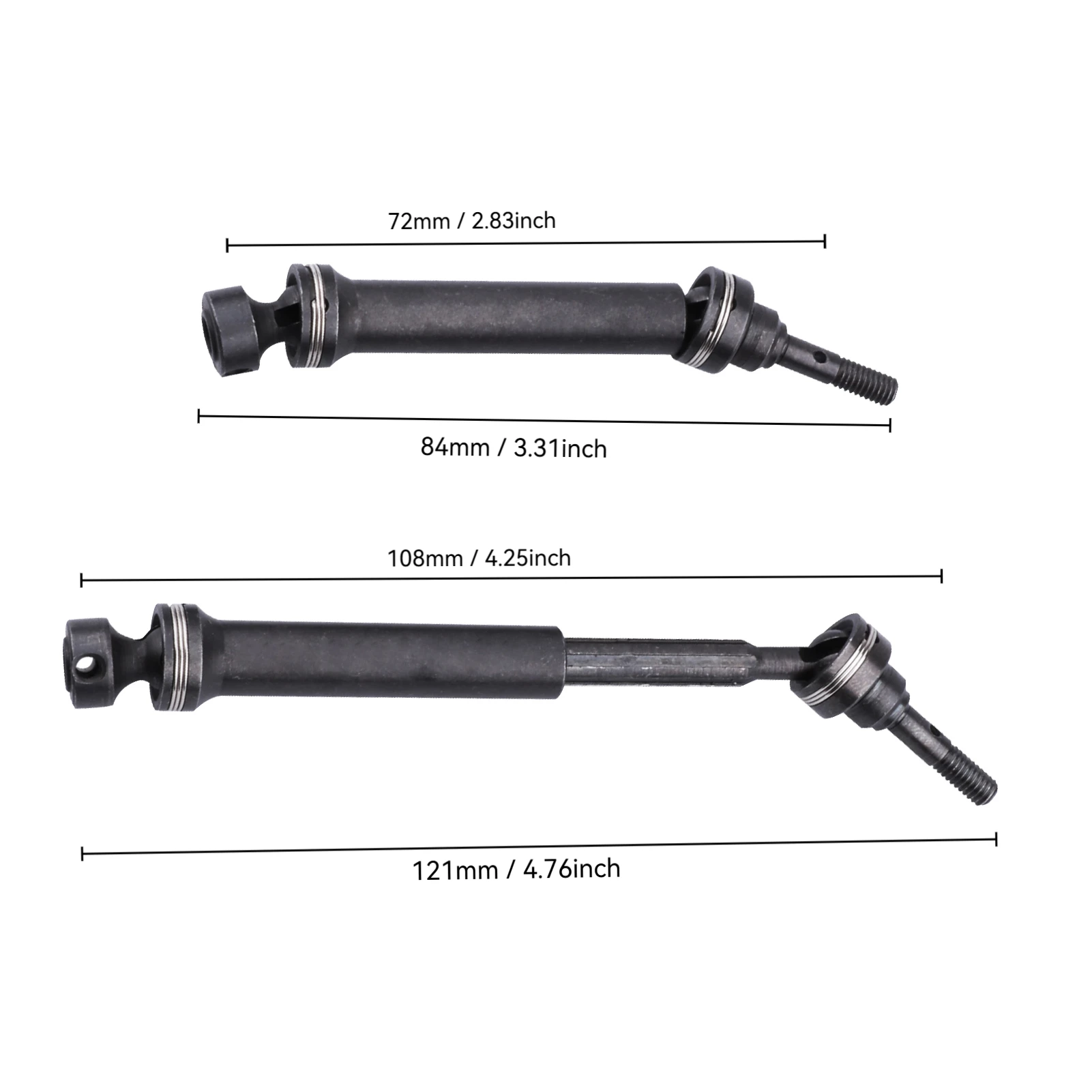 HobbyPark Steel Metal CVD Driveshaft Assembly Front Rear for Traxxas 1/16 E-Revo Replaces 7151 2pcs