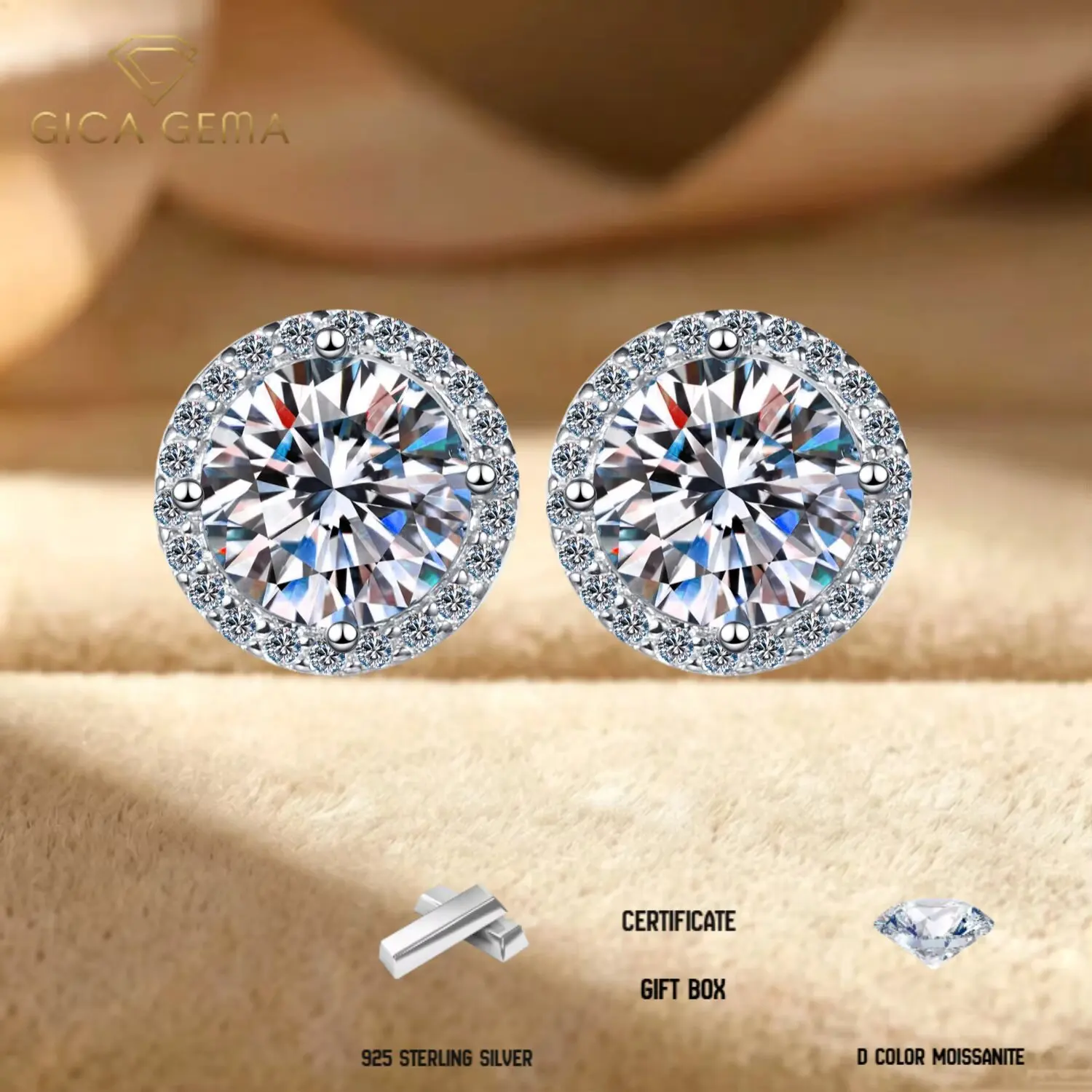 Thumbnail 3 - #61 Latest Moissanite Stud Earrings Offers