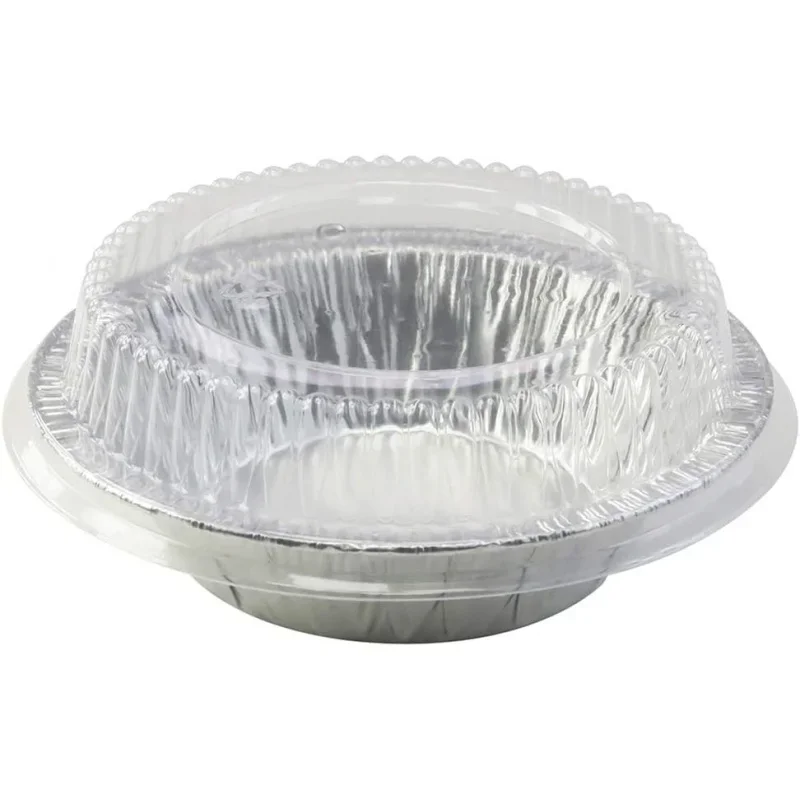 Disposable tart with lid-5 Aluminum Foil individual, pie pans, pot pie tins, baking pan perfect pies, cobblers-501p, (