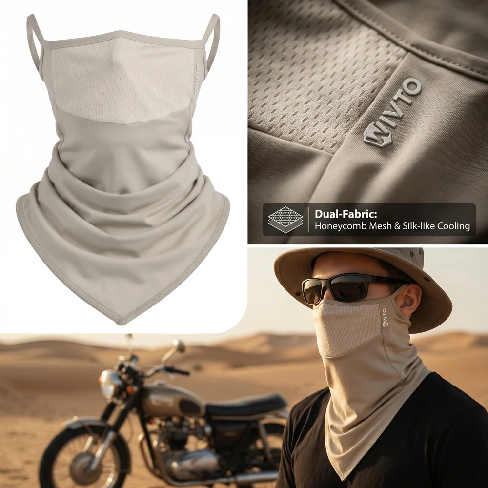 1 Stück/3 Stück Unisex Sommer Kühlende Sonnenschutzmaske Elastische Atmungsaktive Halbgesichtsmaske für Outdoor-Sport Wandern Angeln Radfahren – Detail 3